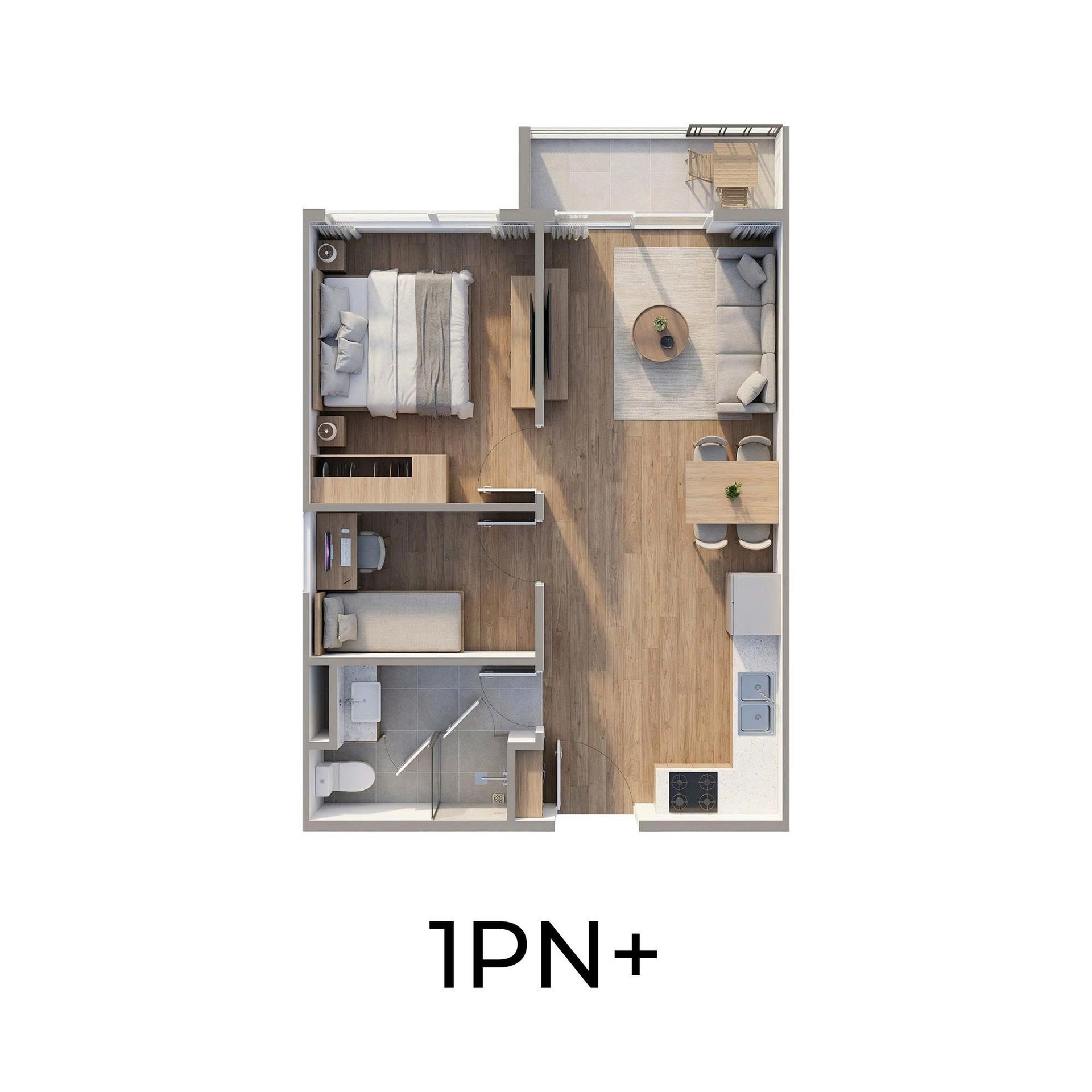 Căn 1PN+